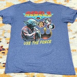 Jedi Star Wars Mens short sleeve blue crew neck t-shirt tee top sz medium shirt